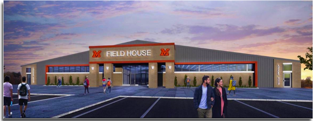 Artist rendering of the Community Field House.