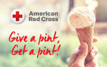 Pint for a Pint Blood Drive with picture of Ice Cream Cone.