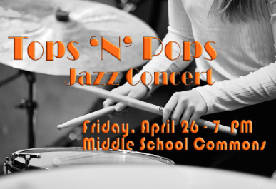 Student jazz drummer Tops 'N' Pops Jazz Concert.