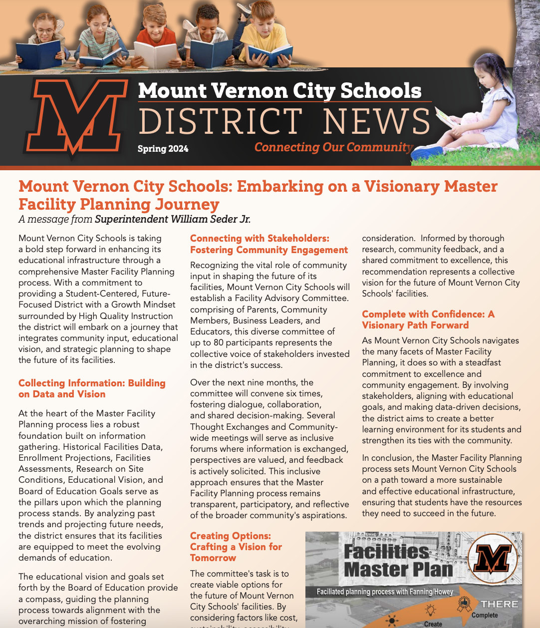 Spring District Newsletter cover link.