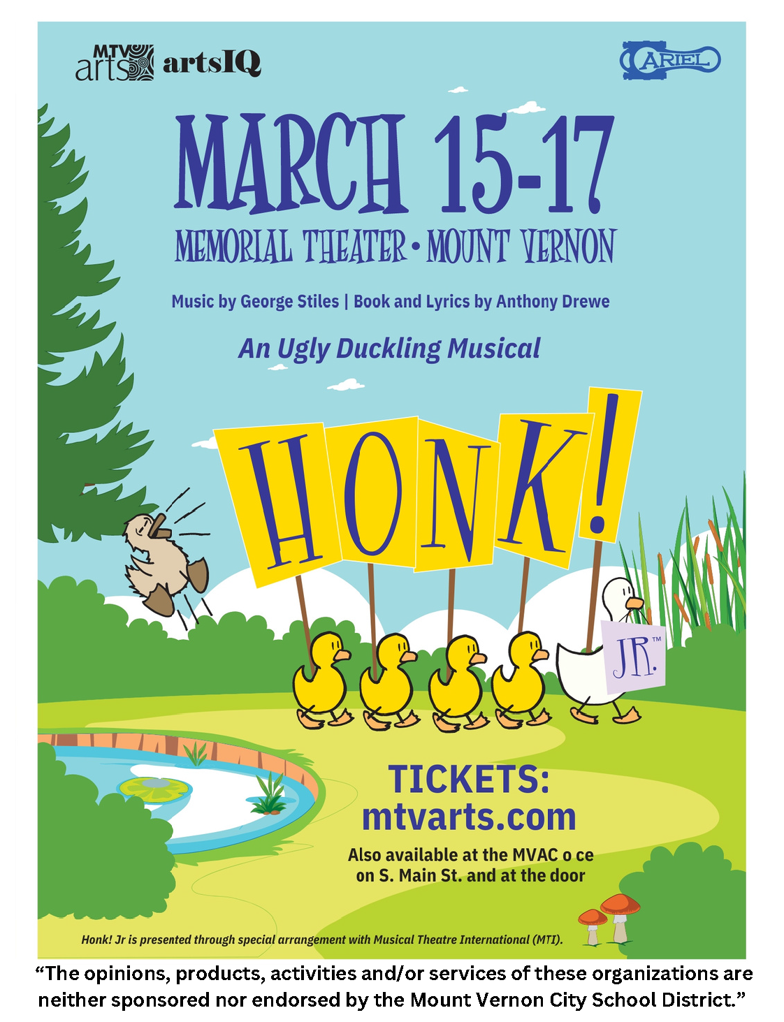 Honk and Ugly Duckling Musical poster link.