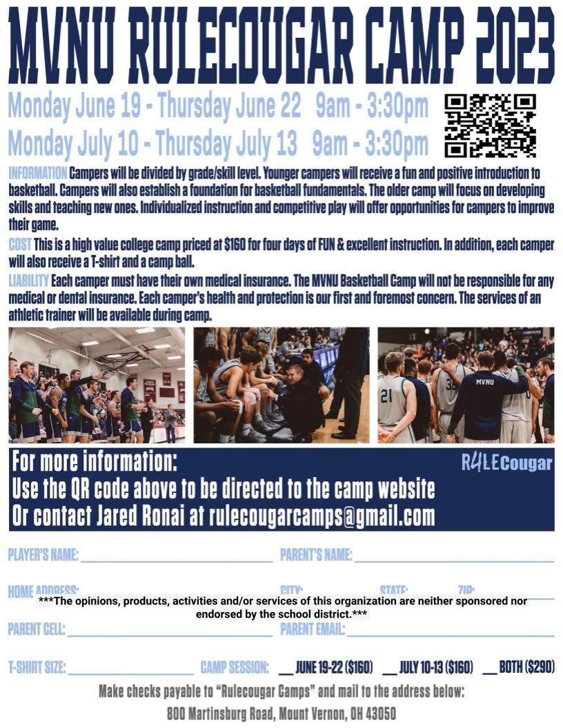 MVNU RULECOUGAR BASKETBALL CAMP flyer link