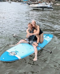 My wife and I paddleboarding