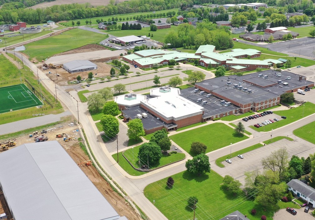 High School aerial photograph showing the high school and middle school.