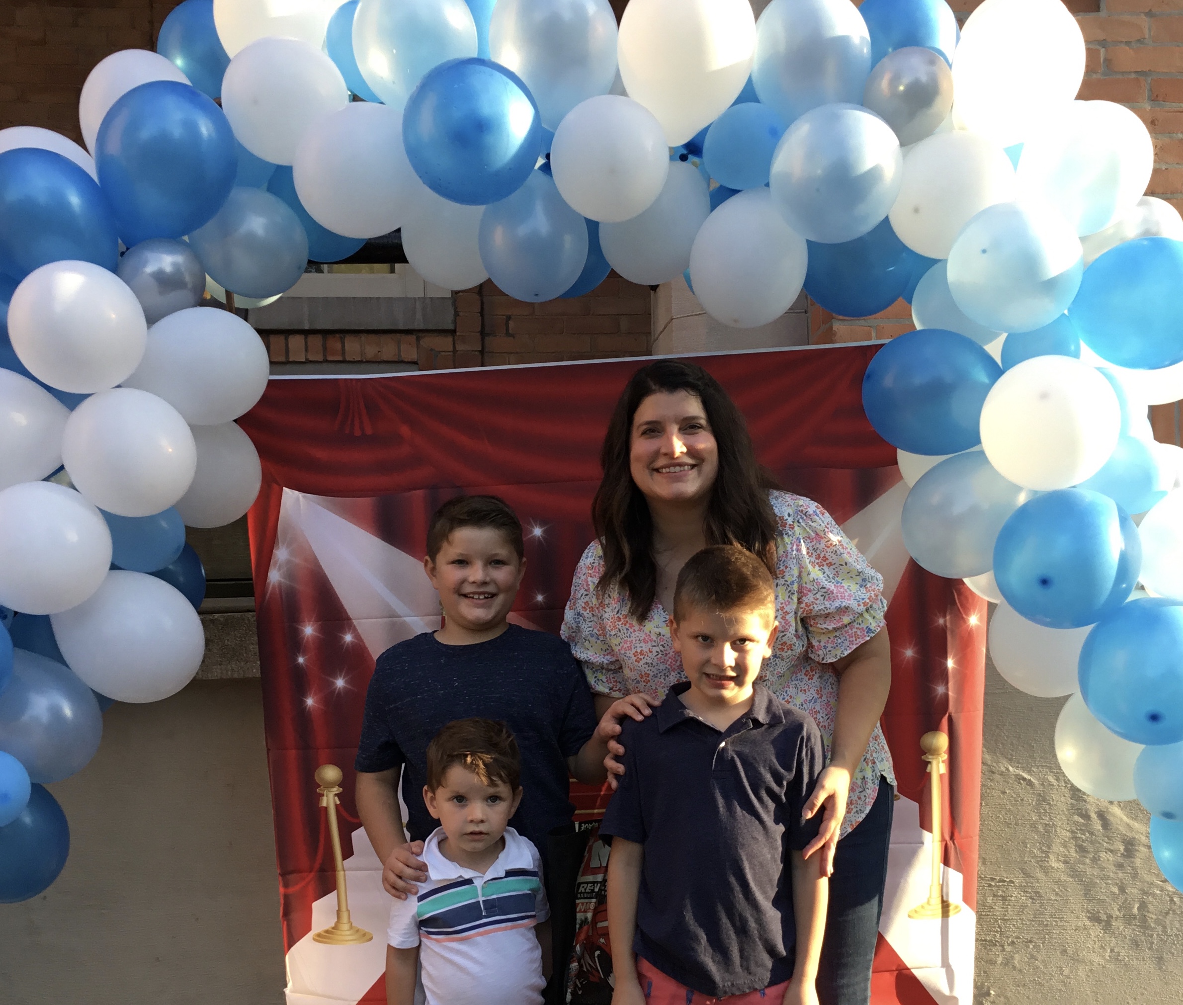 East Elementary parent with her children.