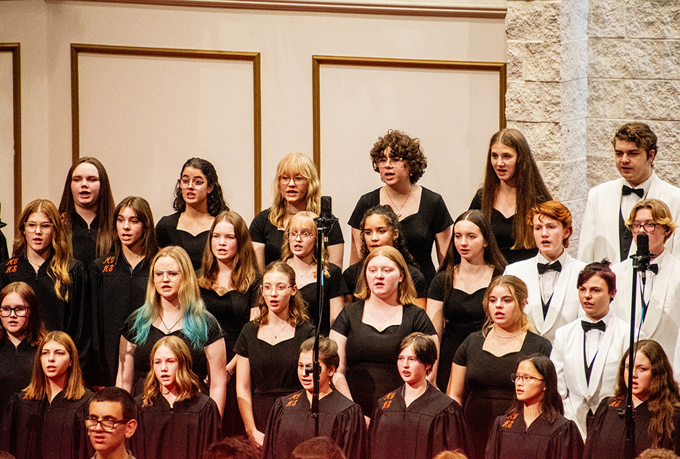 Mount Vernon High School Choir performing at the RR Hodges Auditorium.