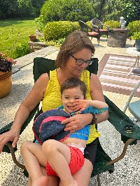 Mary Lou Jacklin and grandson WIlder.